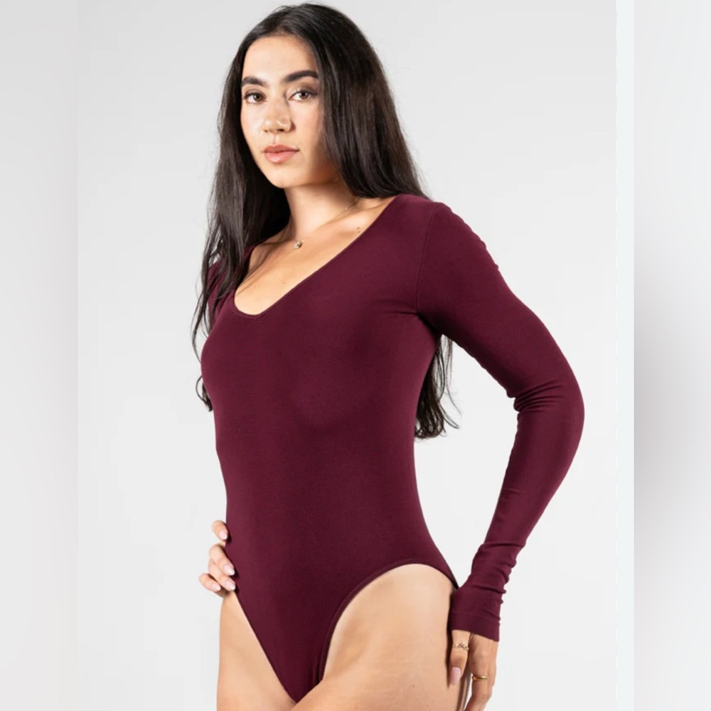 Mango pop  Burgundy Long Sleeve Bodysuit <<<<264>>>